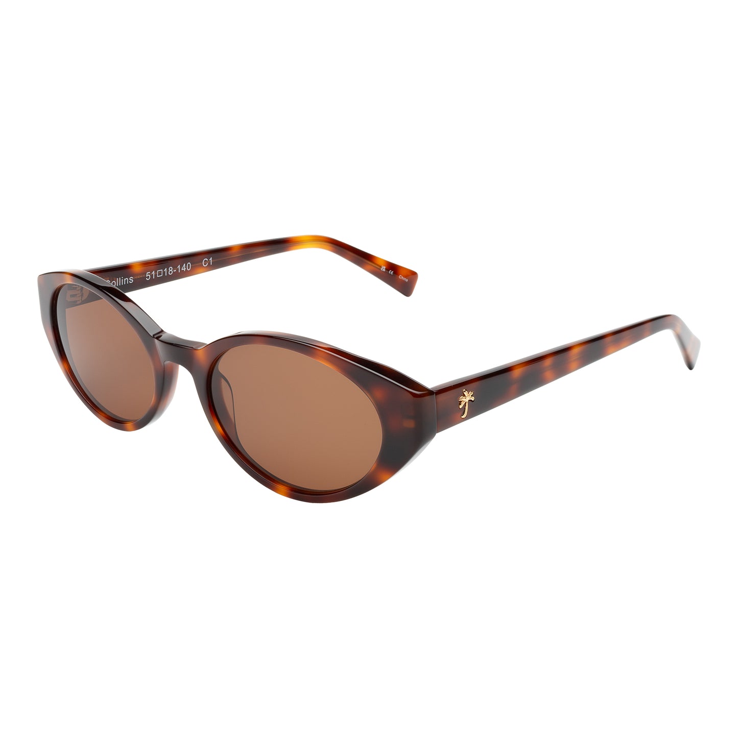 Collins Sunglasses shown in Mahogany with Brown lenses at an isometric angle