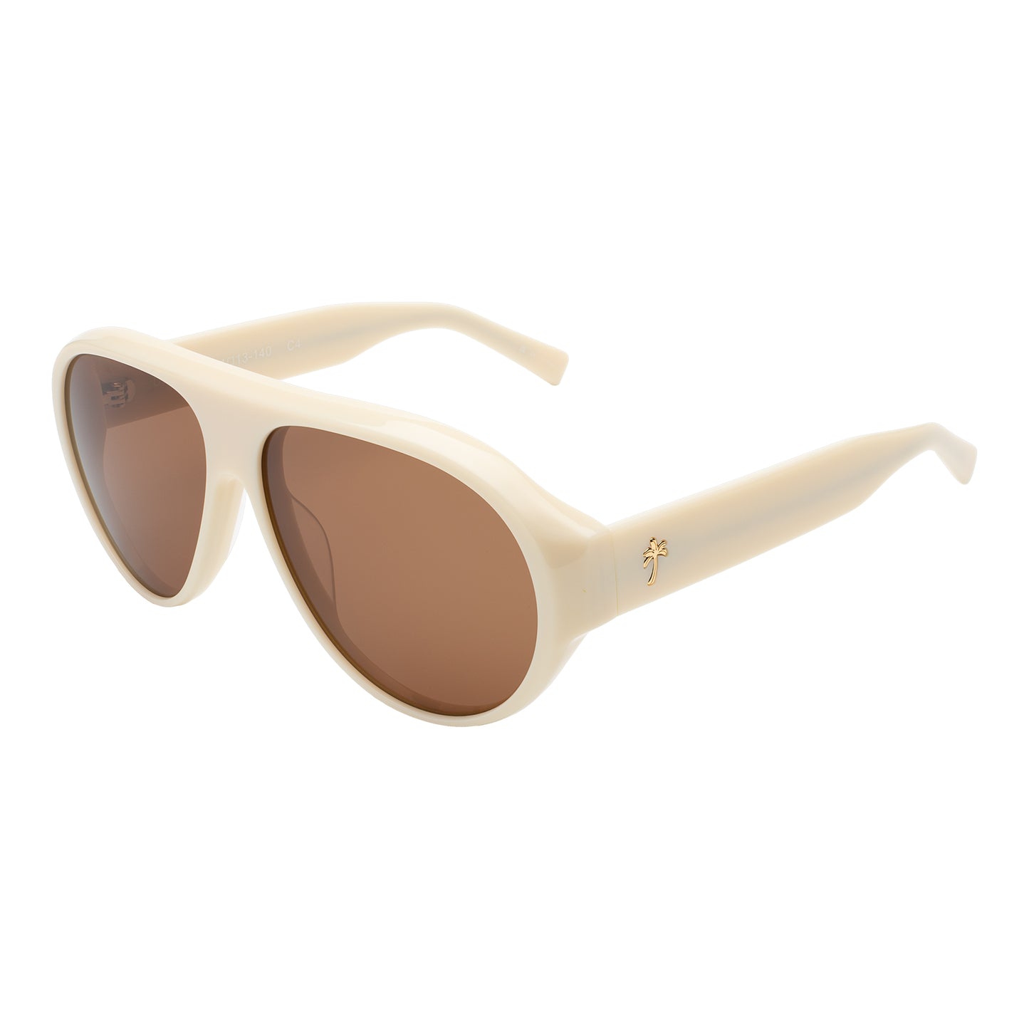 Douglas Sunglasses shown in Cream with Brown lenses at an isometric angle