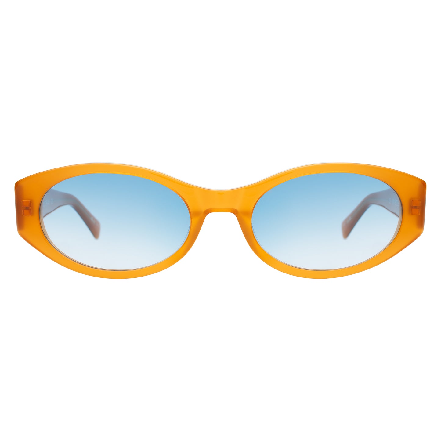 Exumas Sunglasses in Tangerine with Blue Gradient lenses