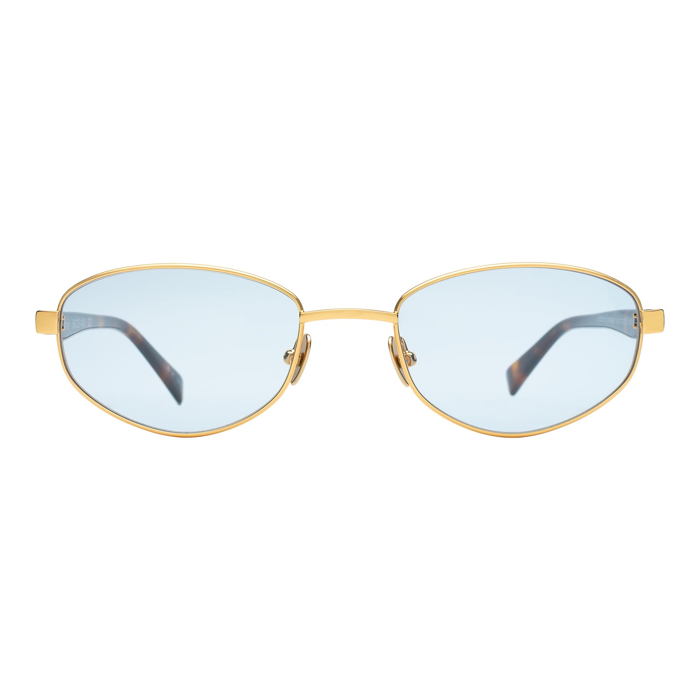 Fisher Sunglasses in Gold Havana with Blue See Through lenses