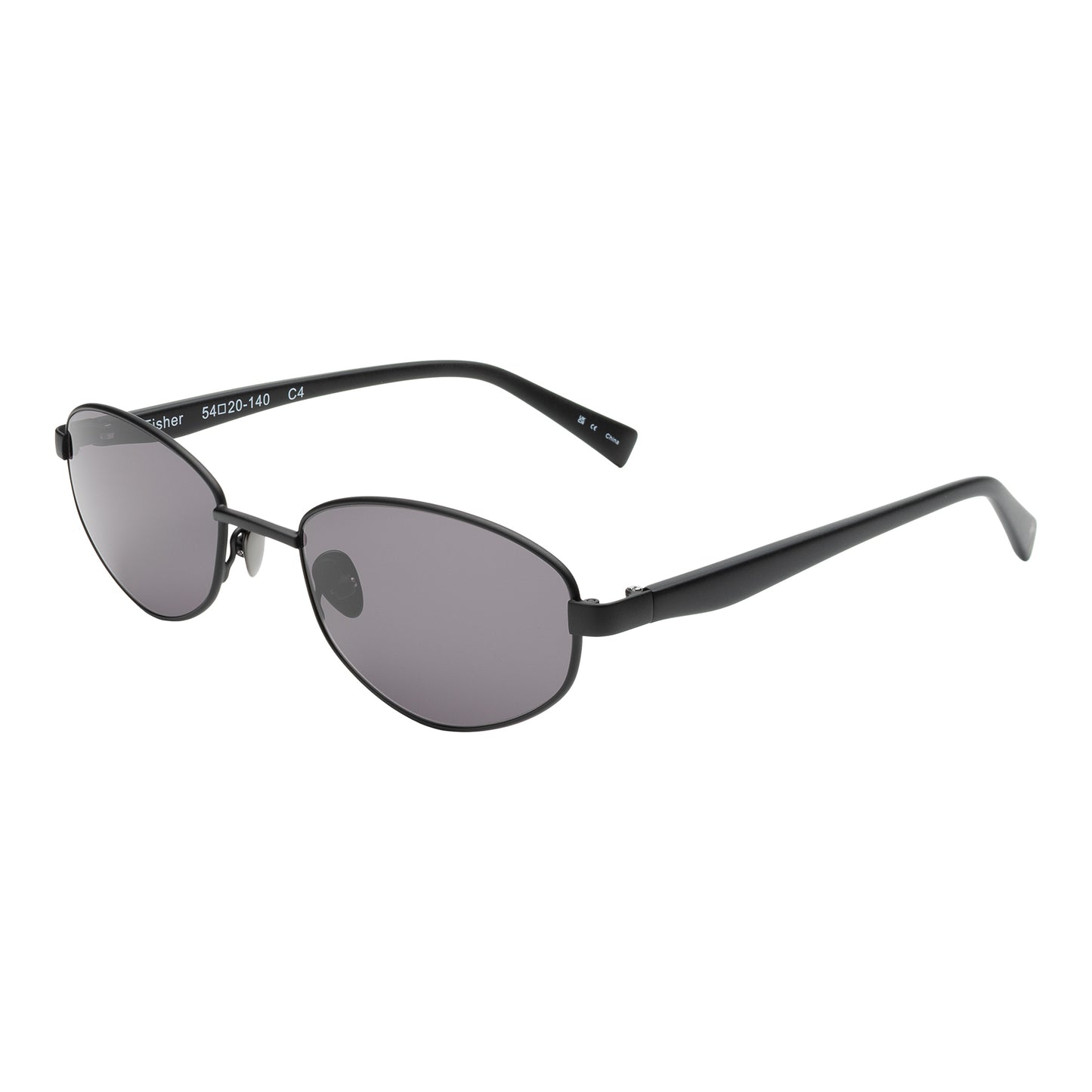Fisher Sunglasses in Matte Black at an isometric angle