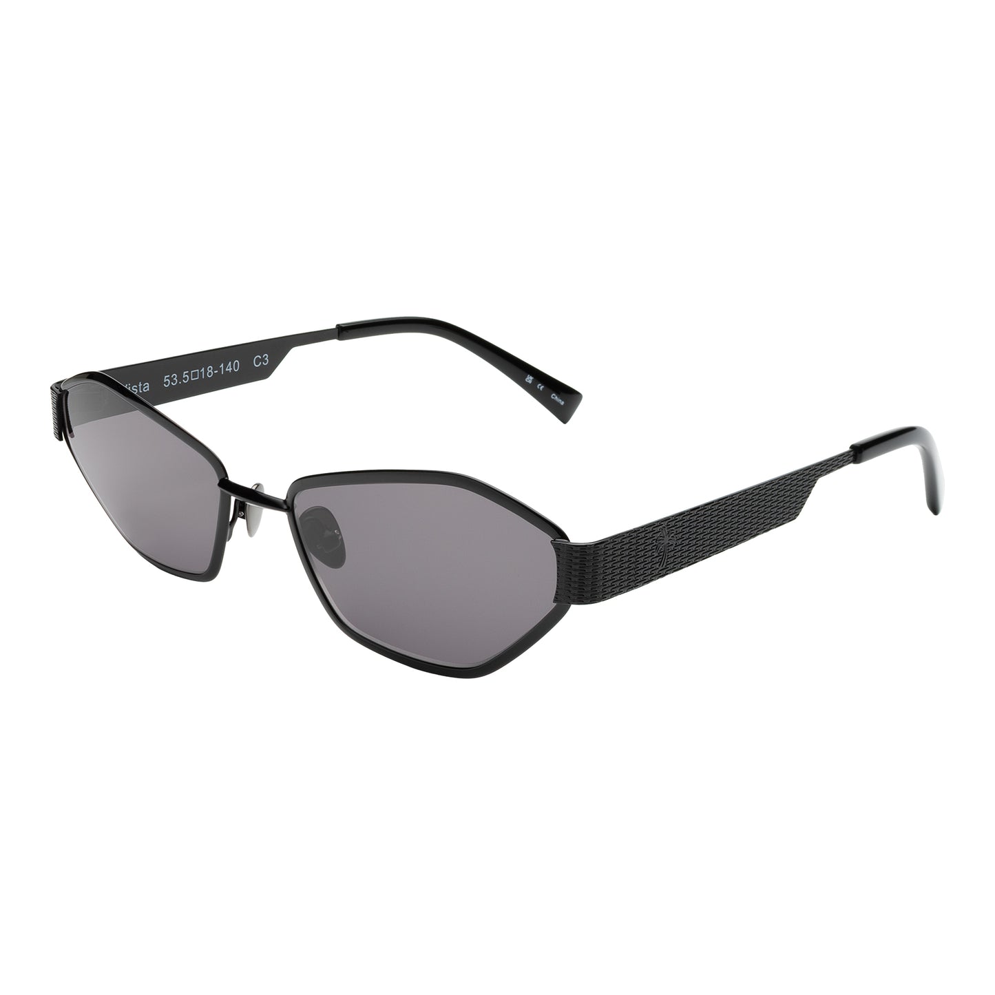 Vista Sunglasses in Black at an isometric angle