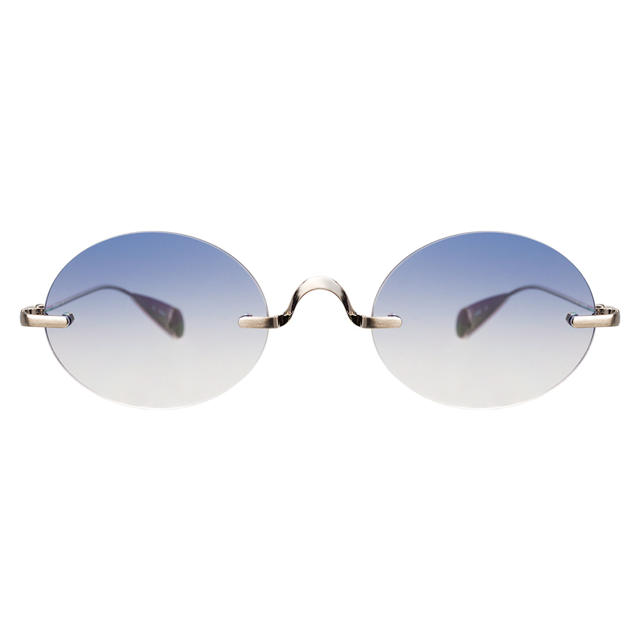 Havana Sunglasses in Silver with Blue Gradient lenses