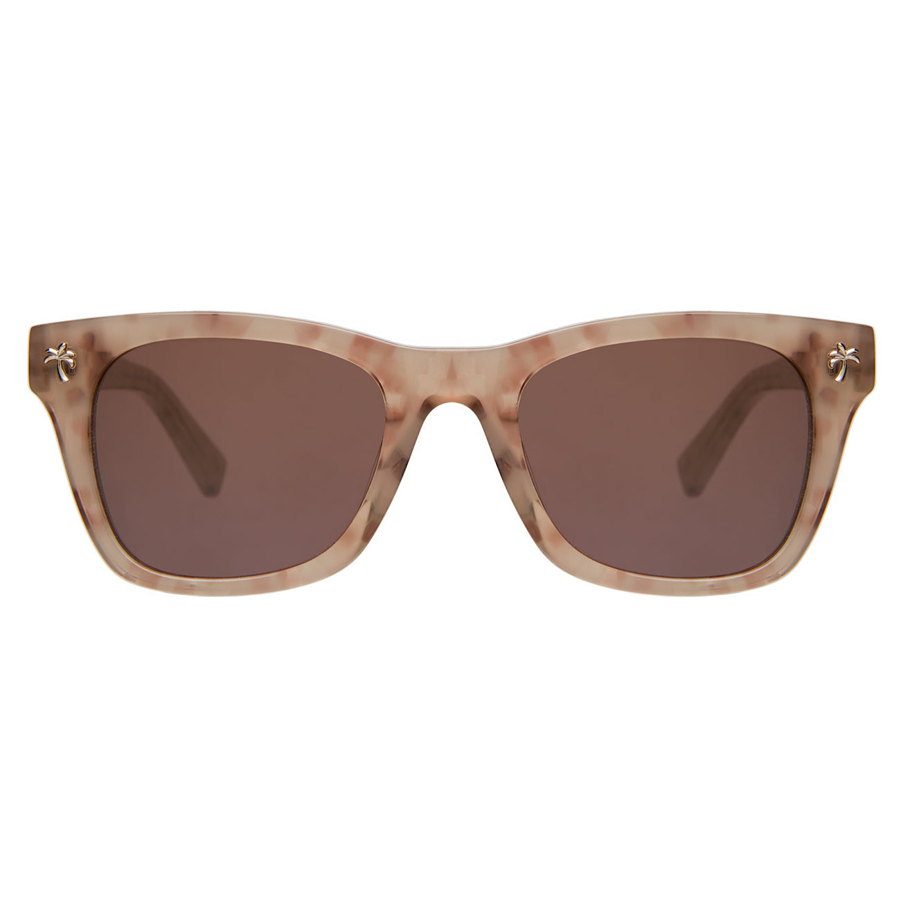 Hibiscus Sunglasses in Pink Marble with Copper Mirror lenses